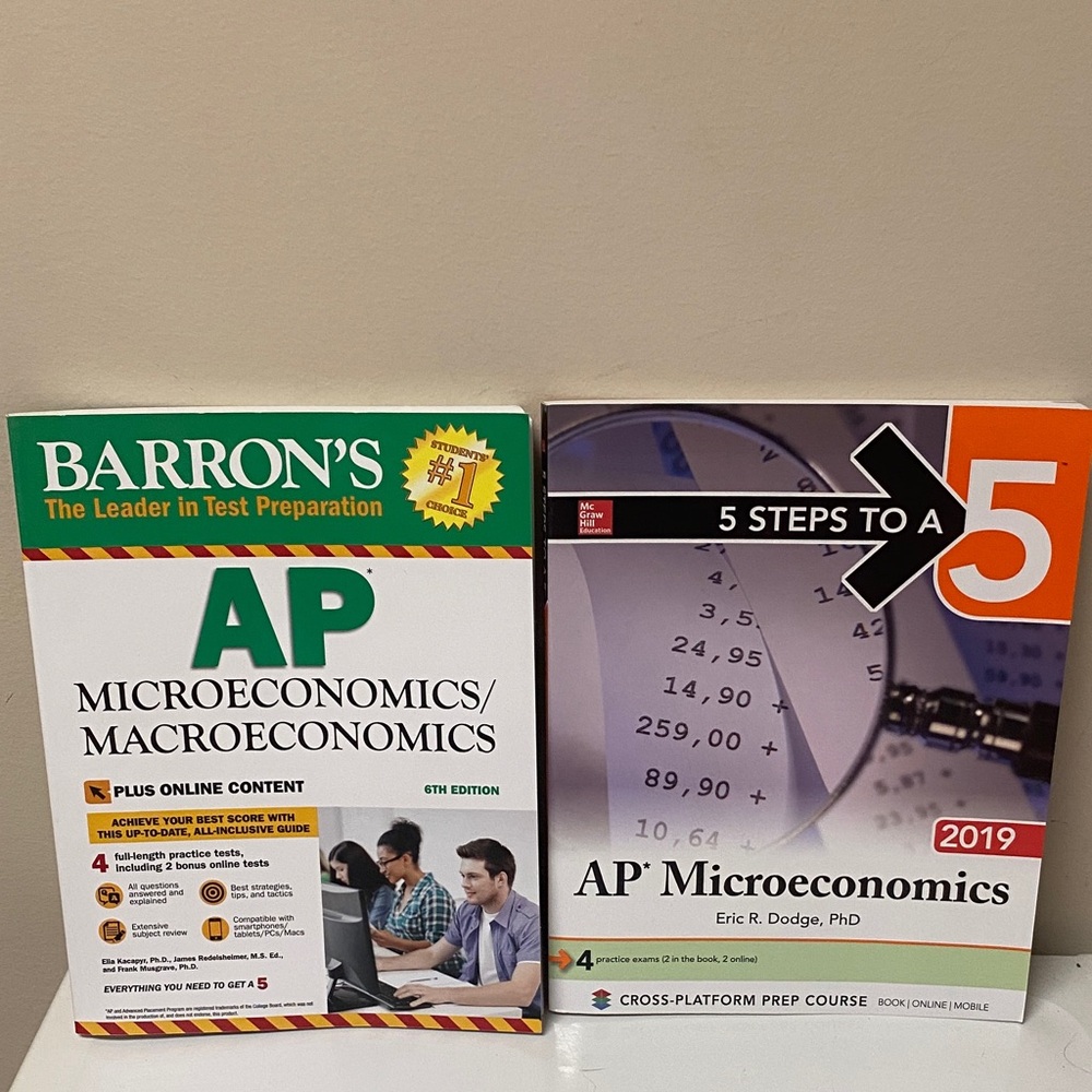 Barron’s AP Micro Macro Economics + 5 Steps Study Guide Exam Prep Book Set